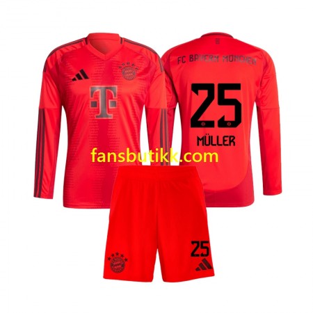 Fotballdrakt Bayern München Thomas Muller 25 Barn Hjemmetrøye 2024-2025 Langermet